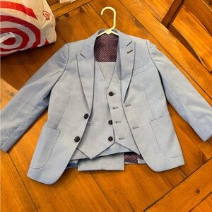 Light Blue boys size 6 Three-Piece Suit - Modern Tailored Fit